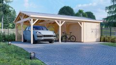 Wooden carport and storage 5,7x7,9