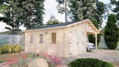 Wooden garage and carport 6,8x5,6